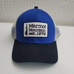 Marmot Men's Blue and White Retro Snap Back Trucker Hat